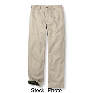 L.L. Bean Men's Double L Chinos, Natural Fit, Plain Front, Flannel-Lined (33x34)